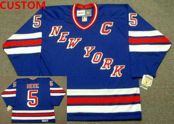 Mens New York Rangers custom CCM Vintage Away NHL Hockey Jersey